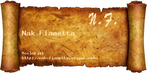 Nak Fiametta névjegykártya